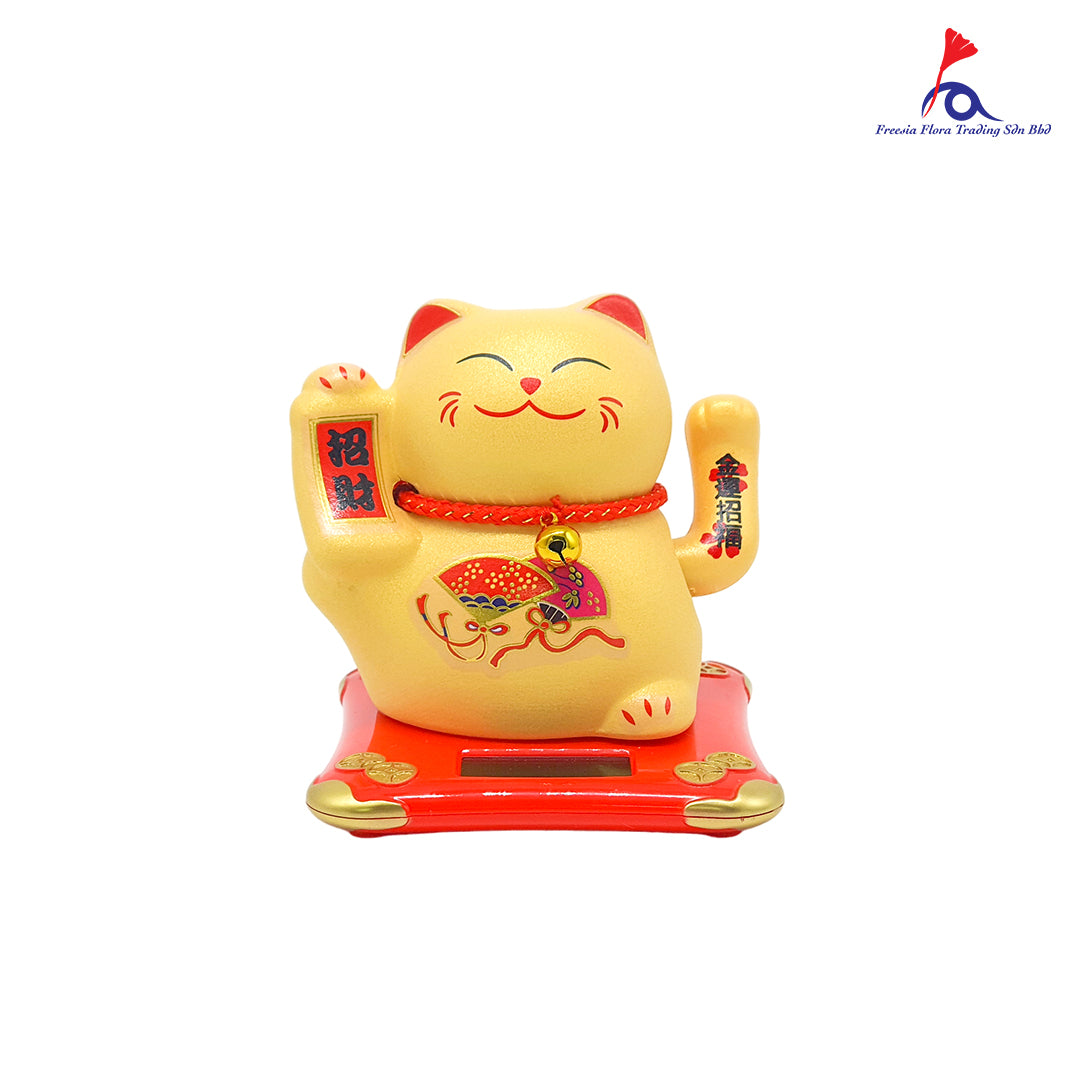 FBA084#1 5IN 太阳能 陶瓷高品质 开运招财猫