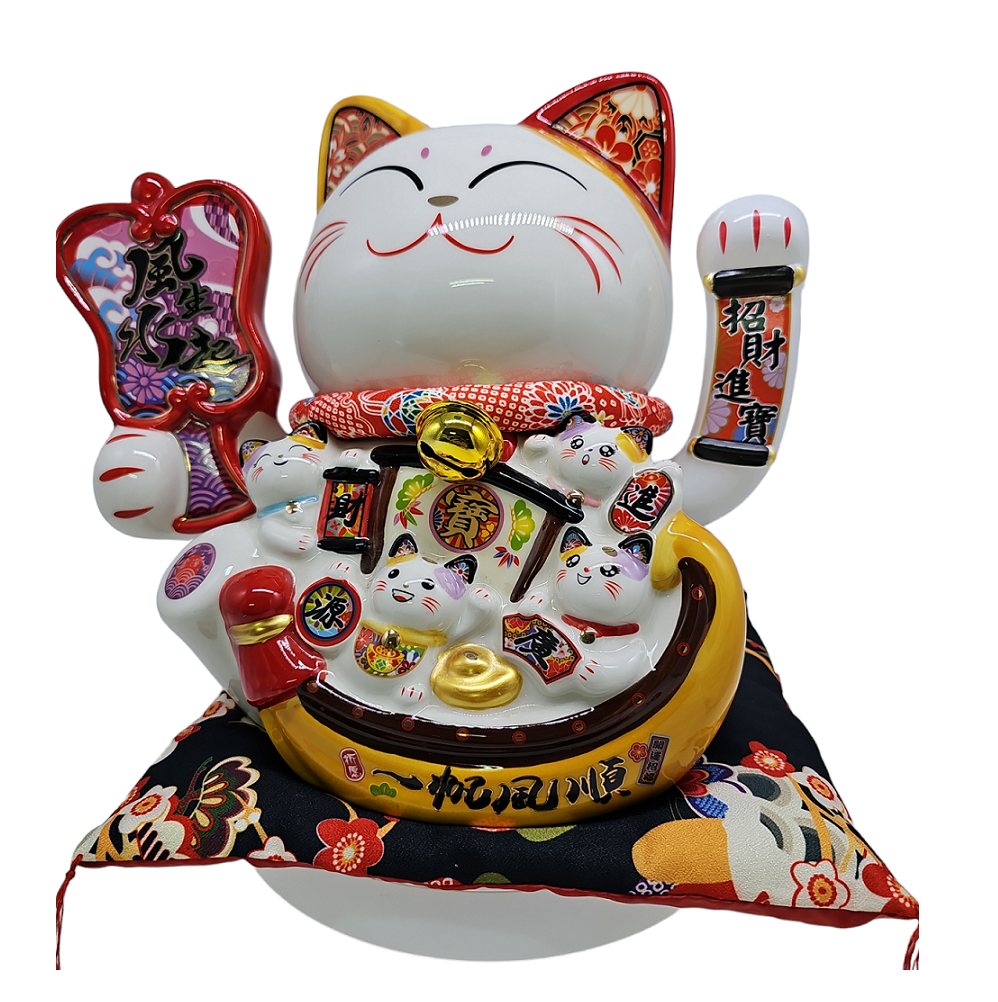 FBA110#1 9.5IN ”一帆風顺“ 招财猫