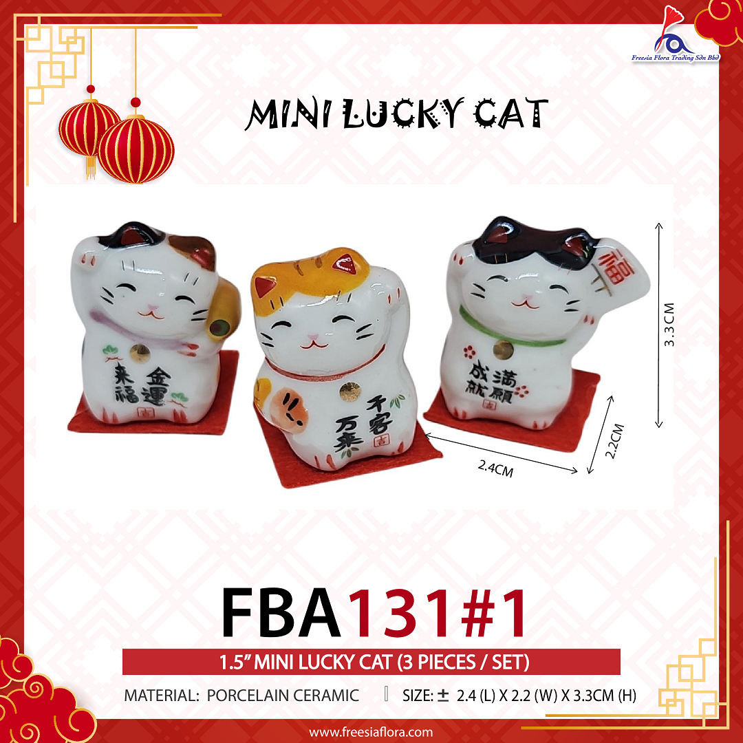 FBA131#1 2IN MINI LUCKY CAT (3 PCS / SET)