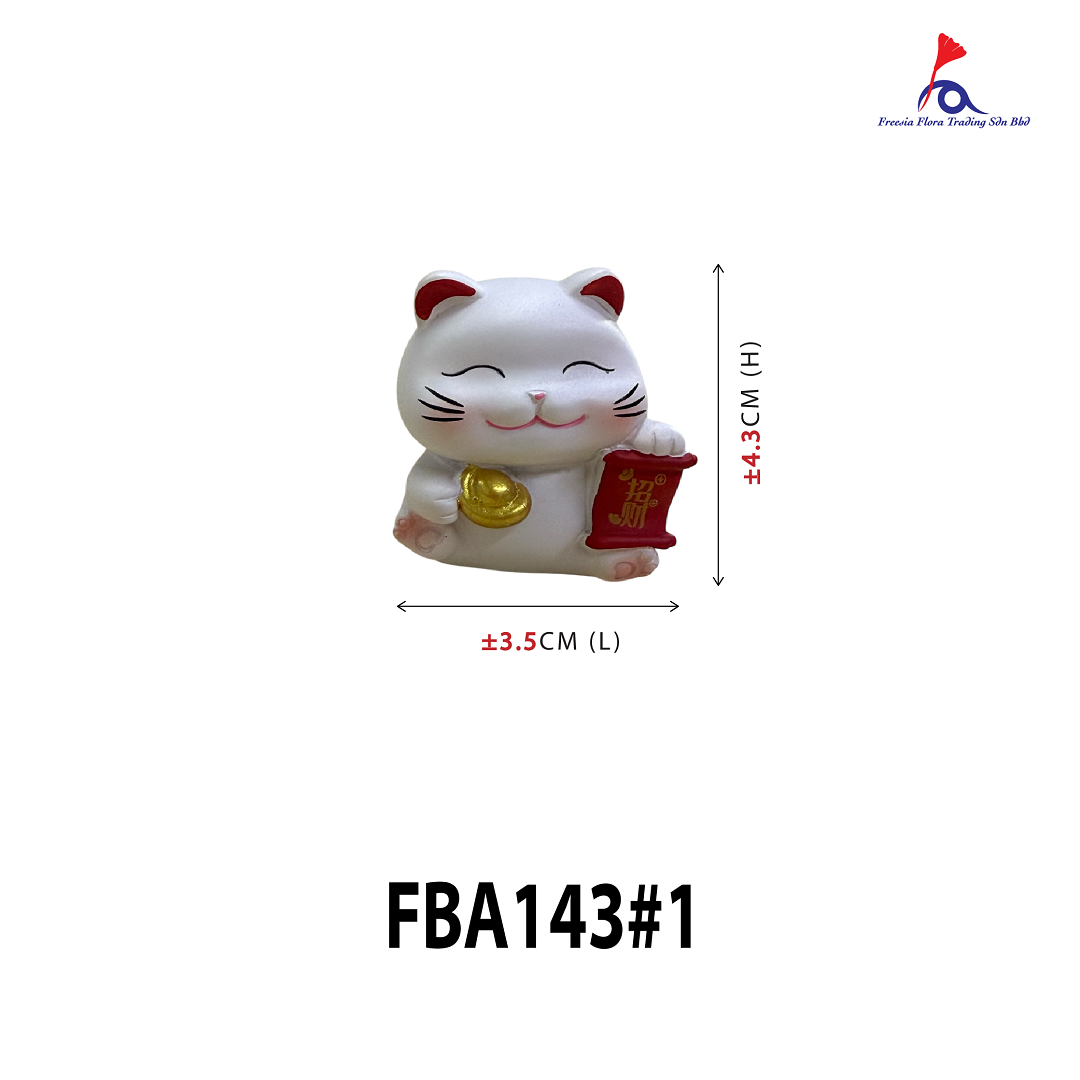 FBA143#1 1.5IN Mini Lucky Cat 元宝招财猫