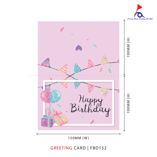 FBD152 Birthday's Card - Happy Birthday (Folded Type)