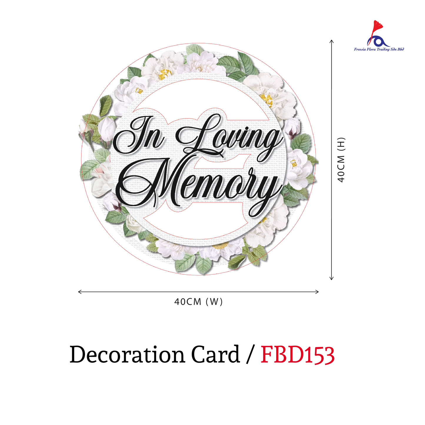 FREESIA Condolences Cards (L) - FBD153 In Loving Memory