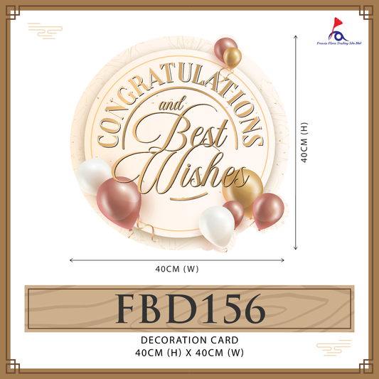 FREESIA Grand Opening Cards (L) - FBD156 CONGRATULATIONS & BEST WISH