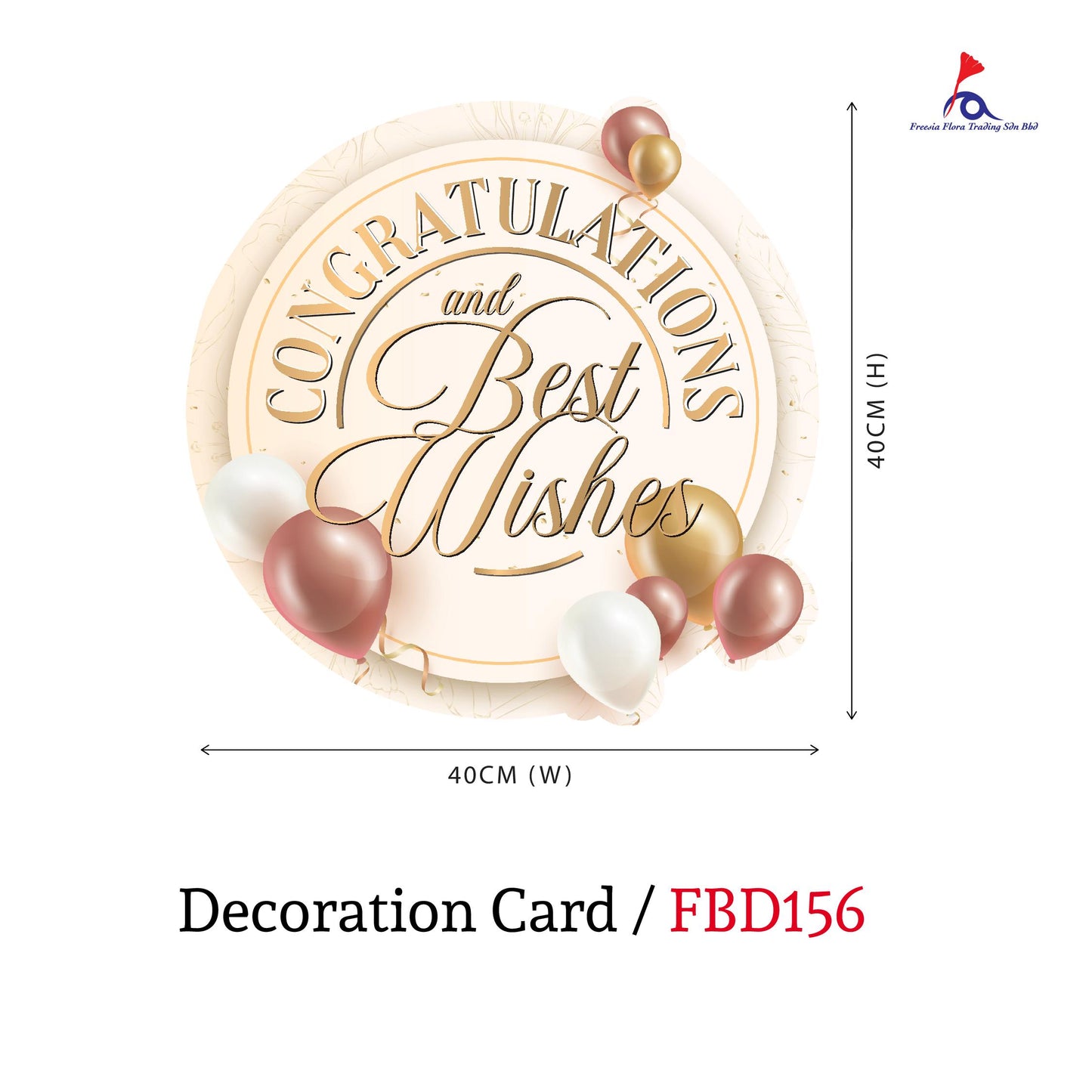 FREESIA Grand Opening Cards (L) - FBD156 CONGRATULATIONS & BEST WISH