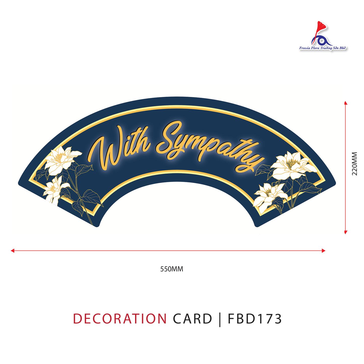 FREESIA Condolences Cards (L) - FBD173 With Sympathy