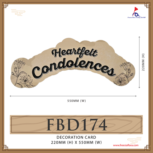FREESIA Condolences Cards (L) - FBD174 Heartfelt Condolences