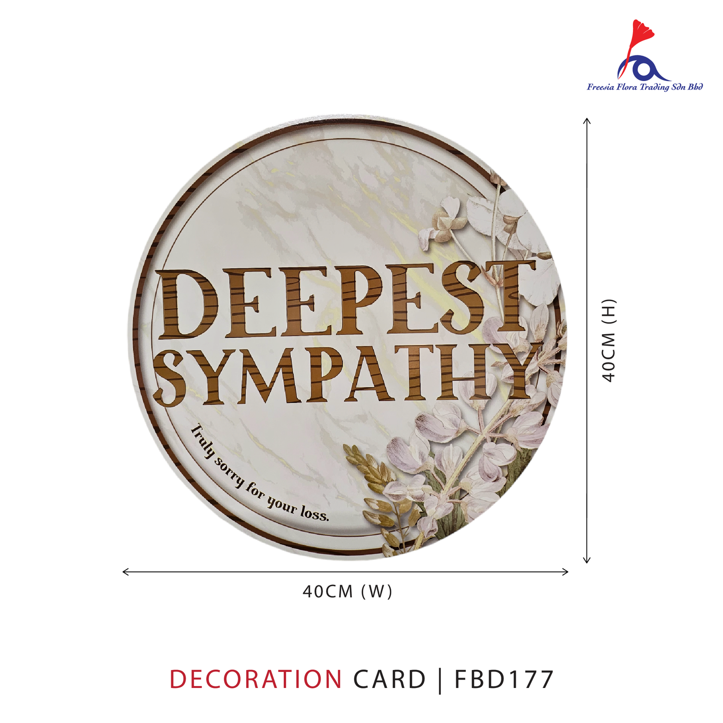 FREESIA Condolences Cards (L) - FBD177 DEEPEST SYMPATHY