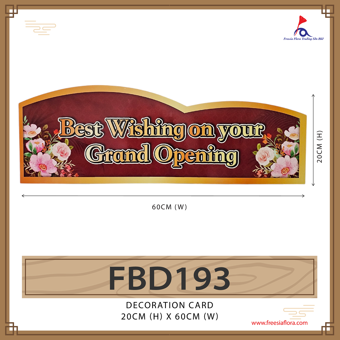 FREESIA Grand Opening Cards (L) - FBD193 Best Wishing on your Grand Opening