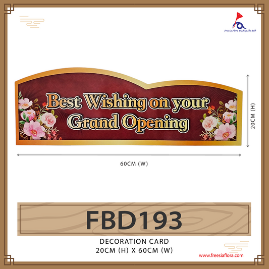 FREESIA Grand Opening Cards (L) - FBD193 Best Wishing on your Grand Opening