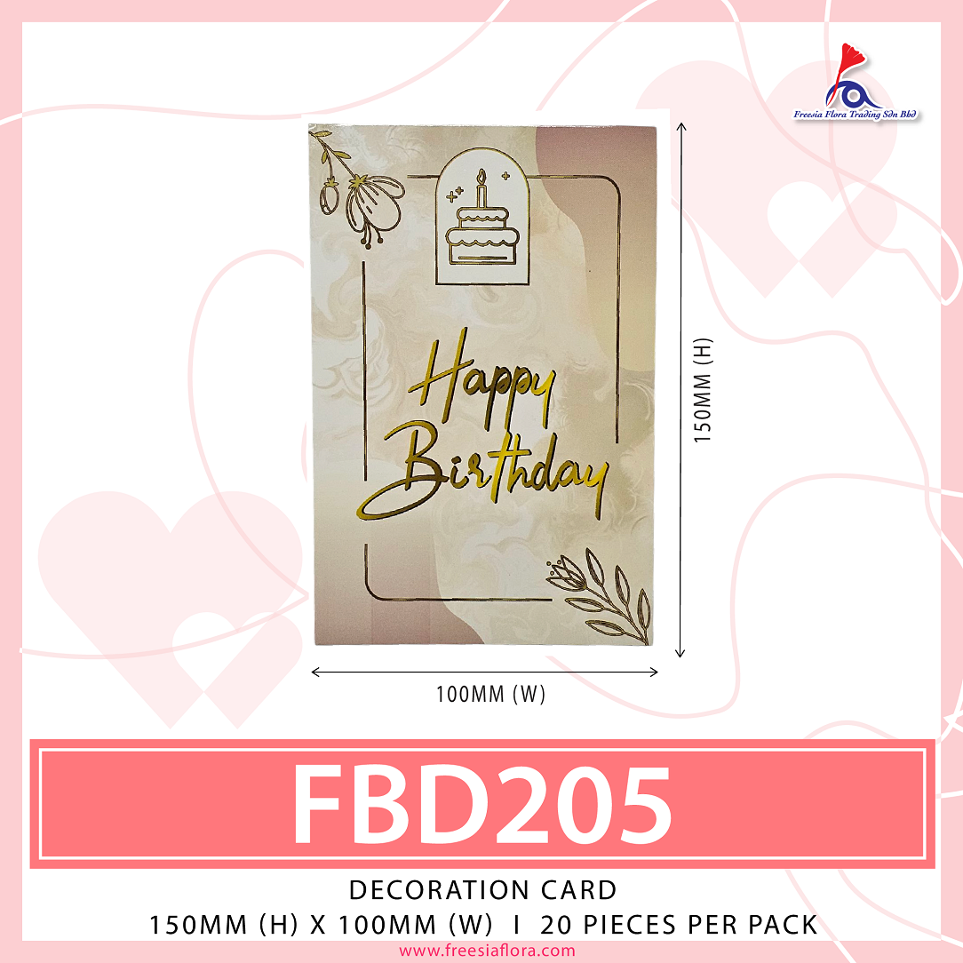 FREESIA BIRTHDAY'S Day Cards - FBD205 Happy Birthday