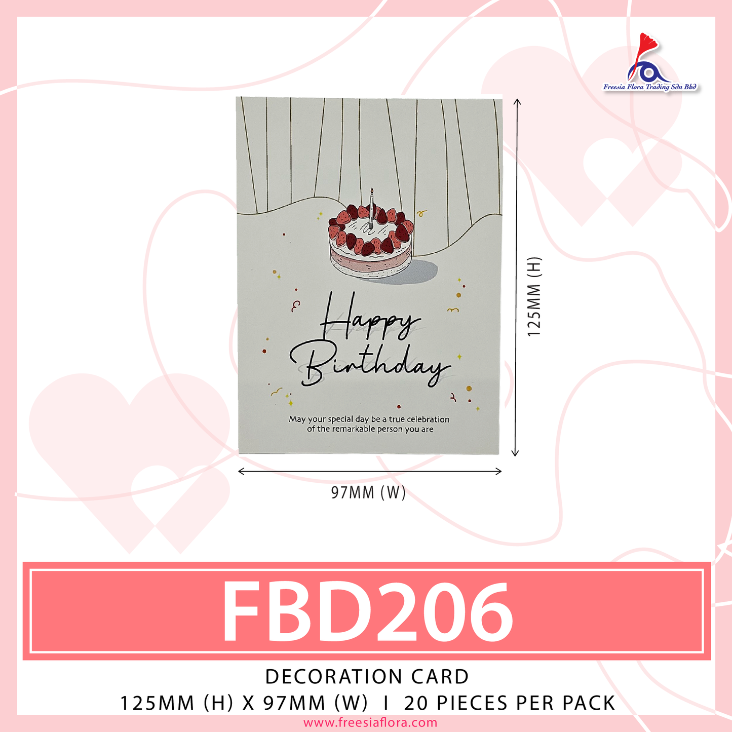 FREESIA BIRTHDAY'S Day Cards - FBD206 Happy Birthday