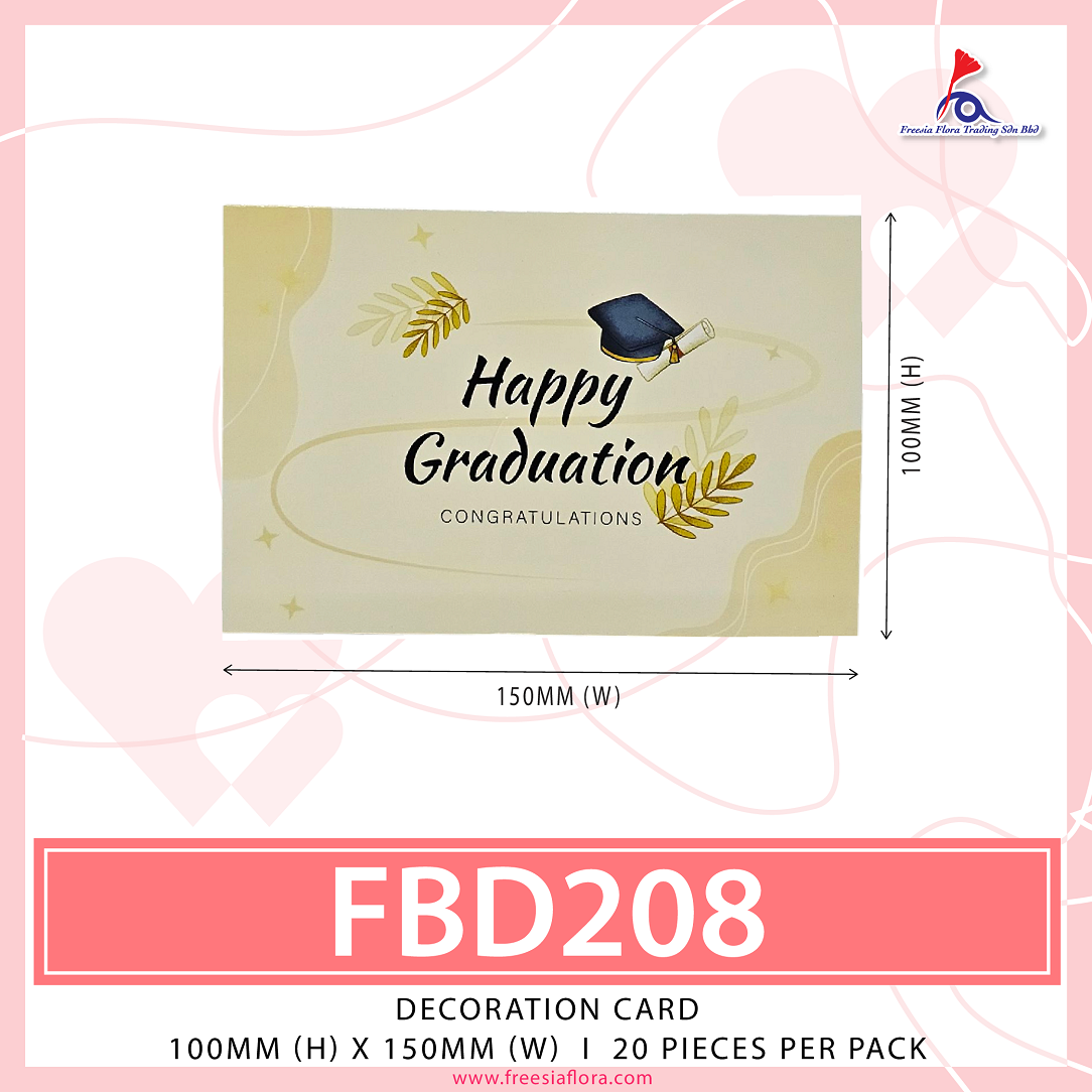 FREESIA GRADUATION'S Day Cards - FBD208 Happy Graduation
