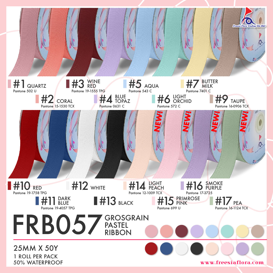 FRB057 Pastel Grosgrain Ribbon (25mm*50Y)
