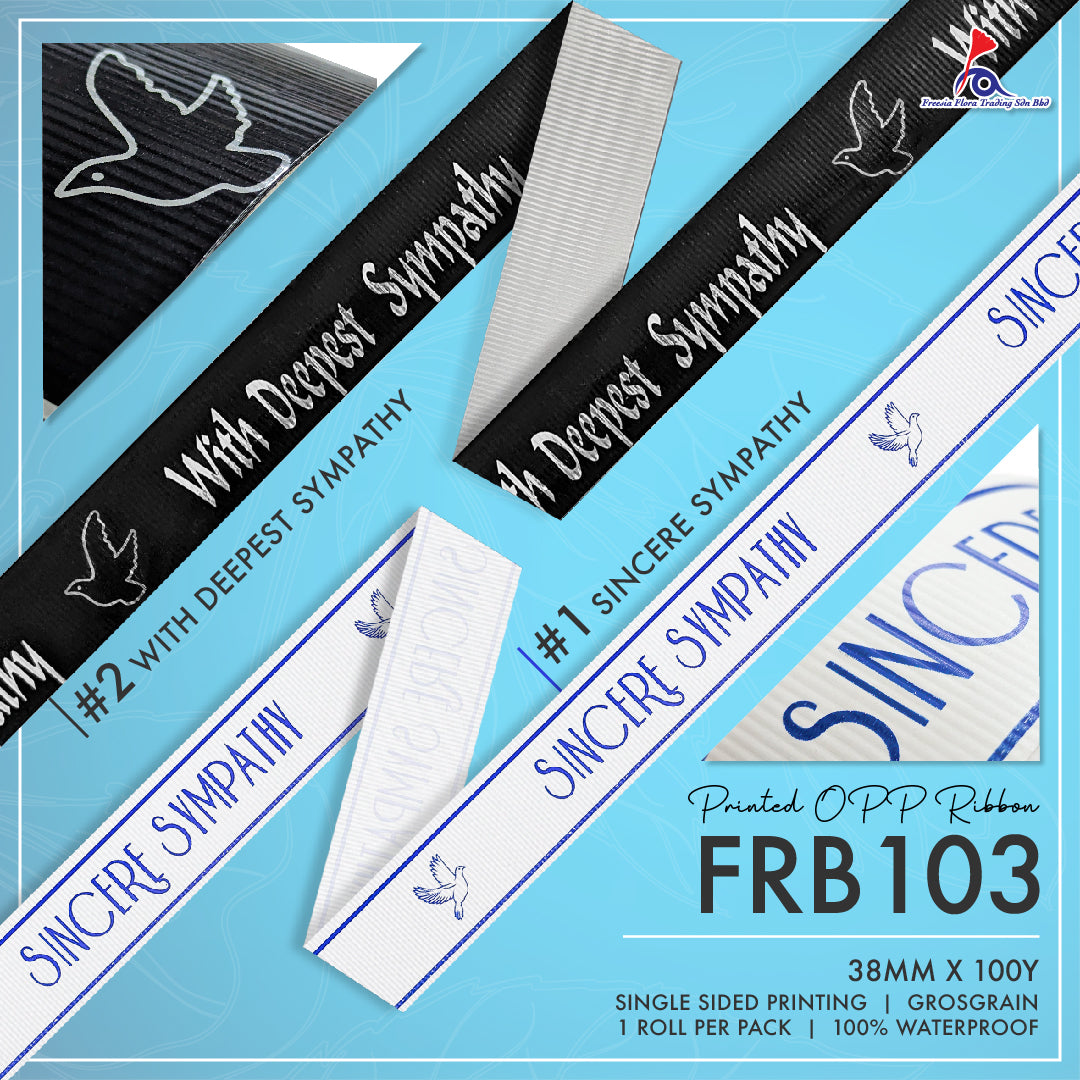 FRB103 FREESIA PRINTED OPP RIBBON (GROSSGRAIN)