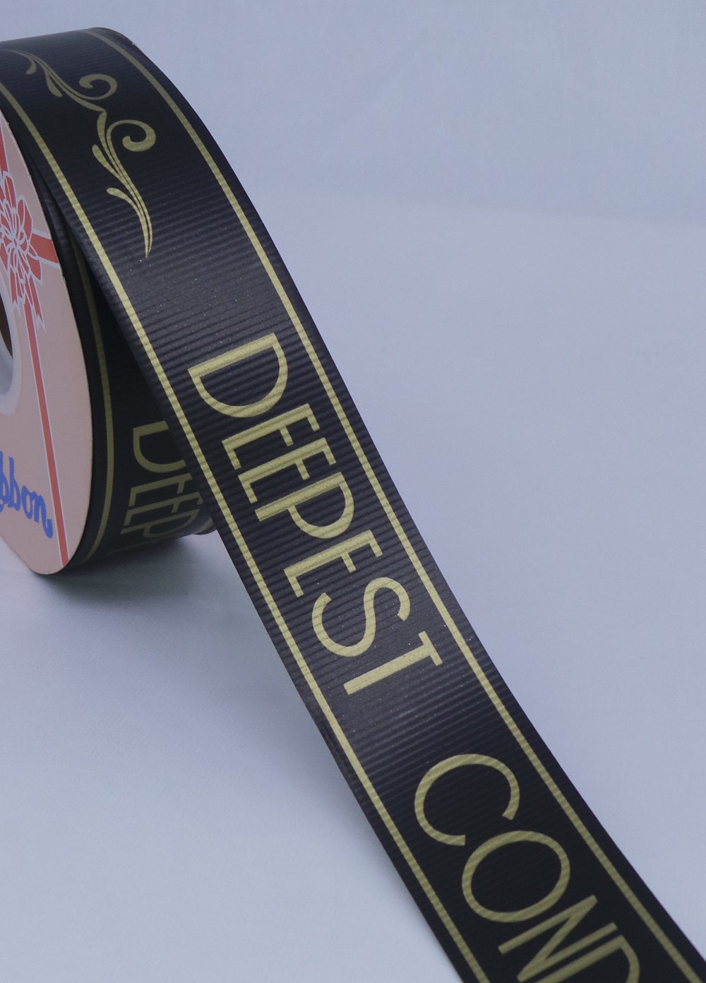 FRB120 PRINTED OPP RIBBON - DEEPEST CONDOLENCES