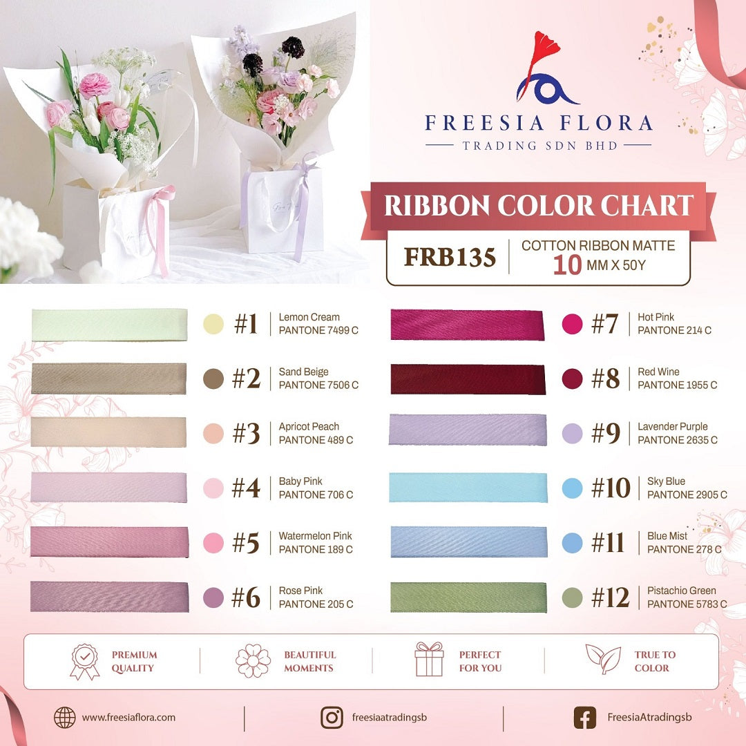 FRB135 Cotton Matte Ribbon (10MM*50Y)