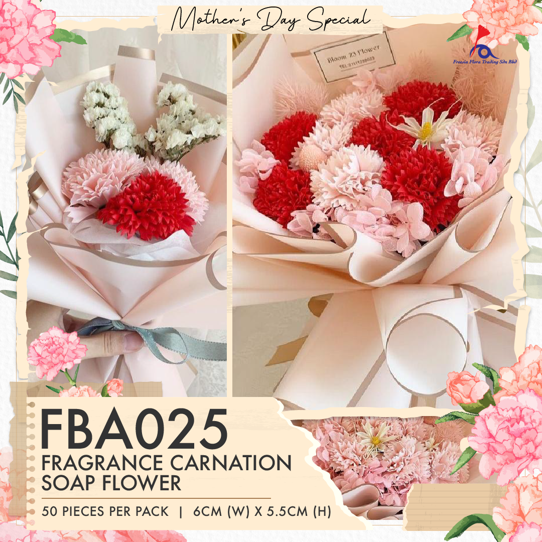 FBA025 CARNATION SOAP FLOWER - Freesia
