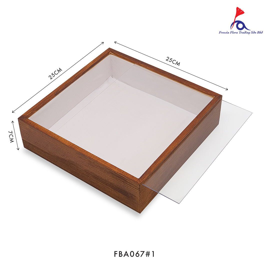 FBA067 DARK WOODEN FLORAL FRAME - Freesia
