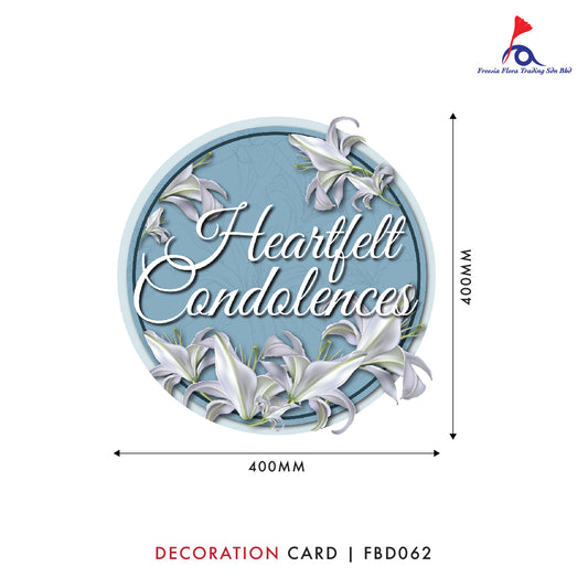 FBD ( LARGE ) Round / Square / Heart Shape - FBD062 Heartfelt Condolences - Freesia