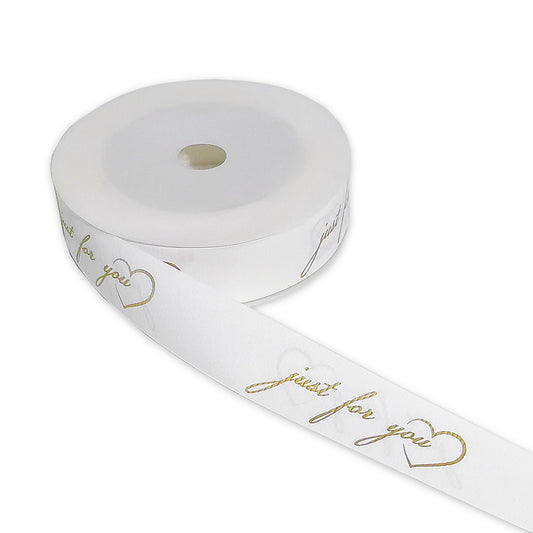 FRB094 Printed OPP Ribbon ' Just For You ' (30mm*50Y) - Freesia