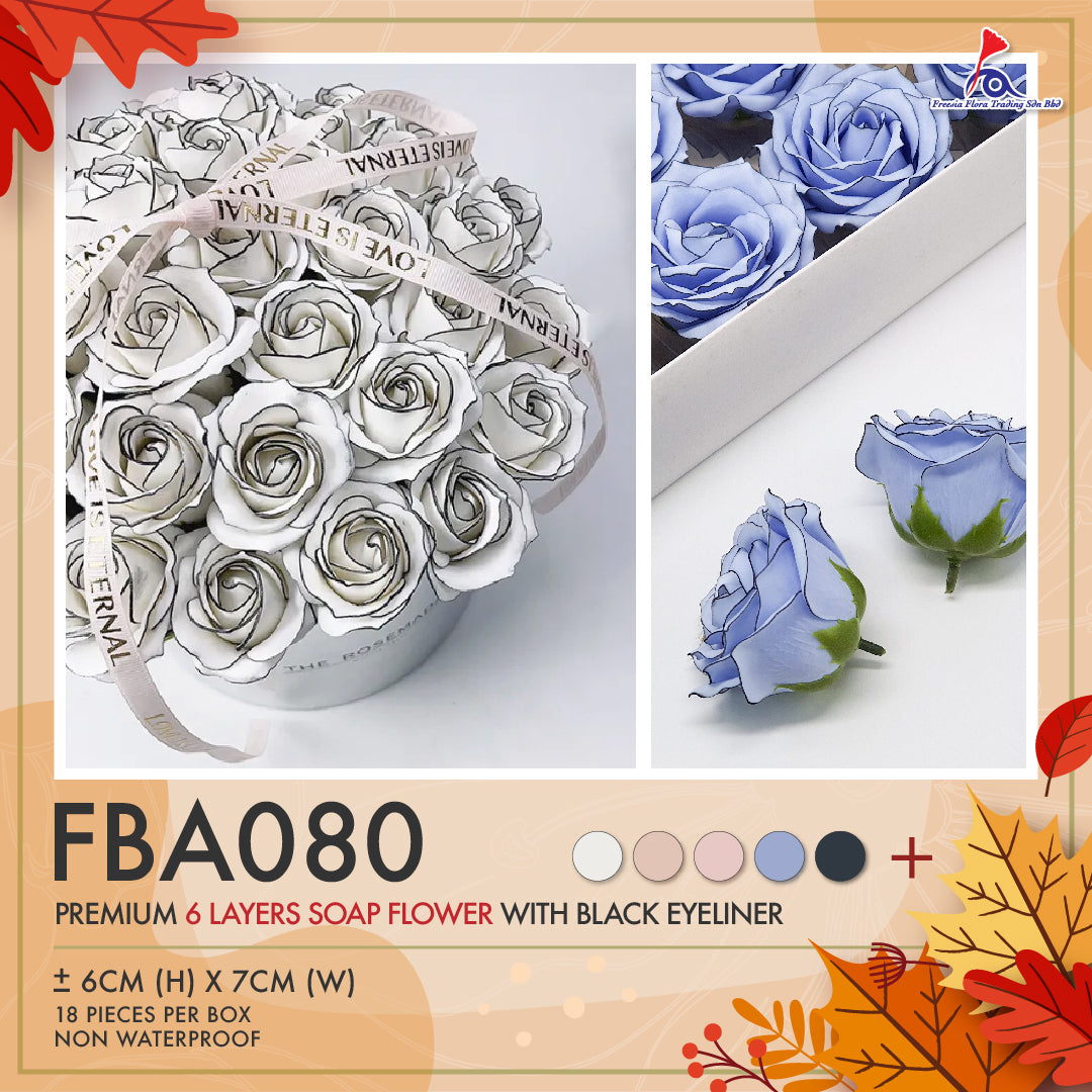 FBA080 Premium Soap Flower with BLACK Eyeliner (6 Layers)