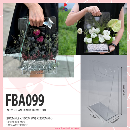 FBA099 Acrylic Hand Carry Flower Box