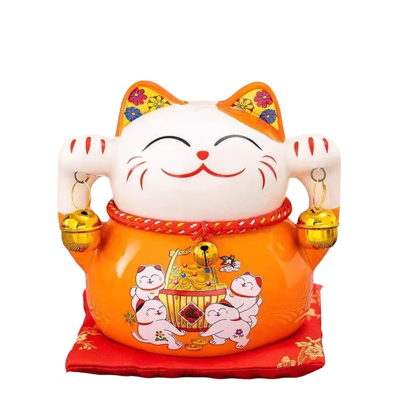 FBA127#3 5IN LUCKY CAT (ORANGE) 招財進寶