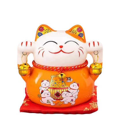 FBA127#3 5IN LUCKY CAT (ORANGE) 招財進寶