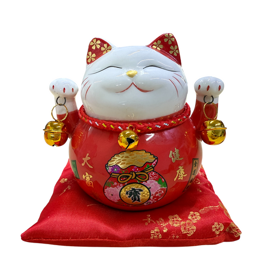 FBA135#2 4.5IN LUCKY CAT 健康大富贵 - RED