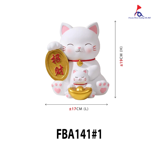 FBA141#1 7.5IN Lucky Cat 元宝-招财猫存钱罐 (母子款)
