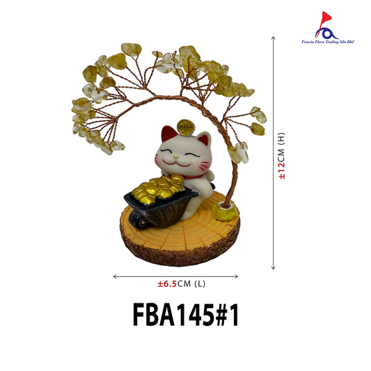 FBA145#1 Fortune Tree + Lucky Cat 发财树 + 招财猫