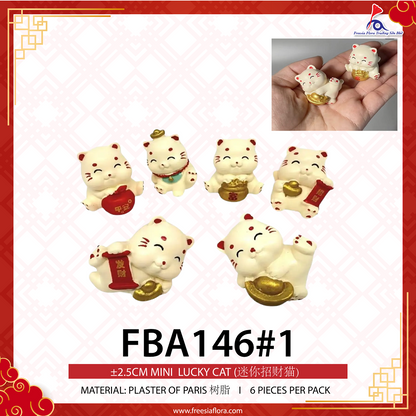FBA146#1 1IN Mini Lucky Cat (6 pieces per set)