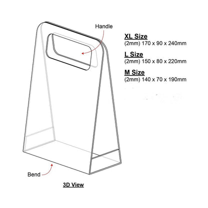 FBA151  FREESIA Premium Clear Acrylic Hand Carry Flower Bag / Bunga Telur Hantaran / Transparent Wedding Souvenir Acrylic Bag