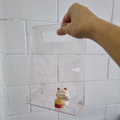 FBA151  FREESIA Premium Clear Acrylic Hand Carry Flower Bag / Bunga Telur Hantaran / Transparent Wedding Souvenir Acrylic Bag