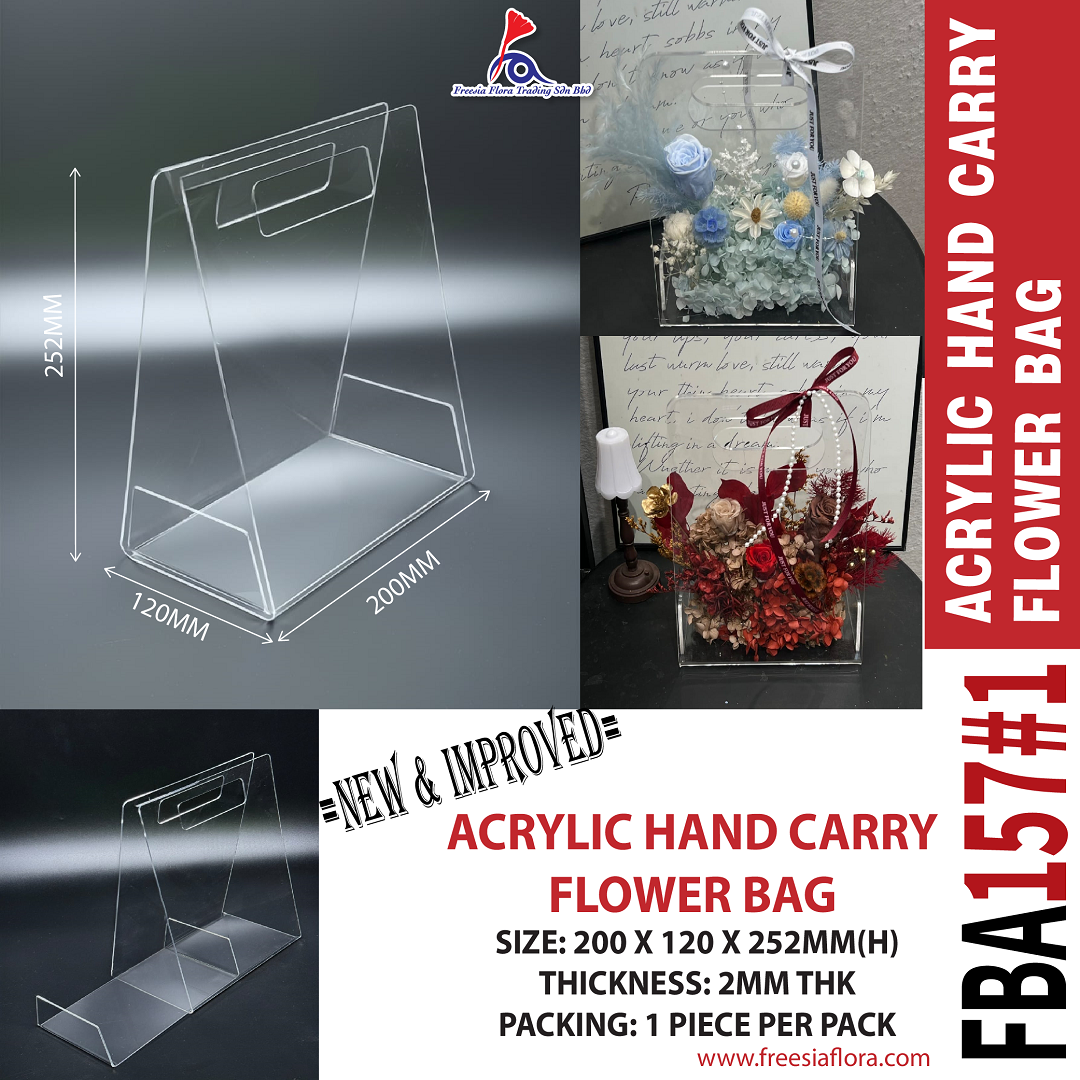 FBA157#1 ACRYLIC Hand Carry Flower Bag (NEW & IMPROVED)