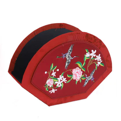 FBB100 Fan Style Embroidered Brocade Box 扇形刺绣锦盒