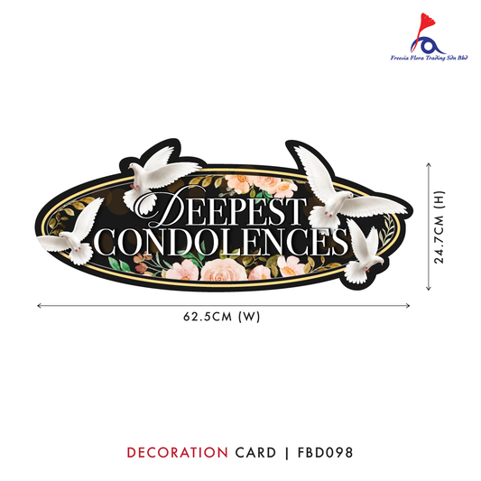 FREESIA Condolences Cards (L) - FBD098 Deepest Condolences