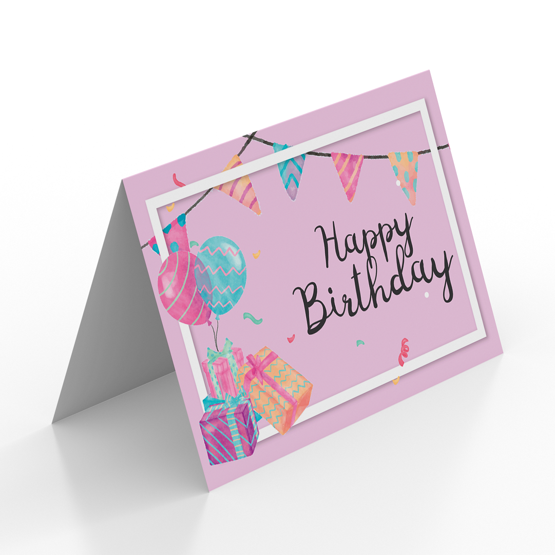 FBD152 Birthday's Card - Happy Birthday (Folded Type)