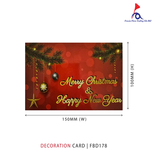 FREESIA Christmas Card - FBD178 Merry Christmas & Happy New Year