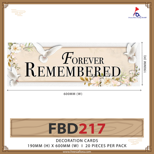 FREESIA Condolences Cards - FBD217 FOREVER REMEMBERED