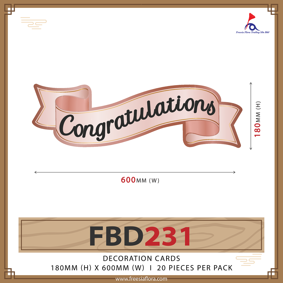 FREESIA Condolences Cards (L) - FBD231 Congratulations