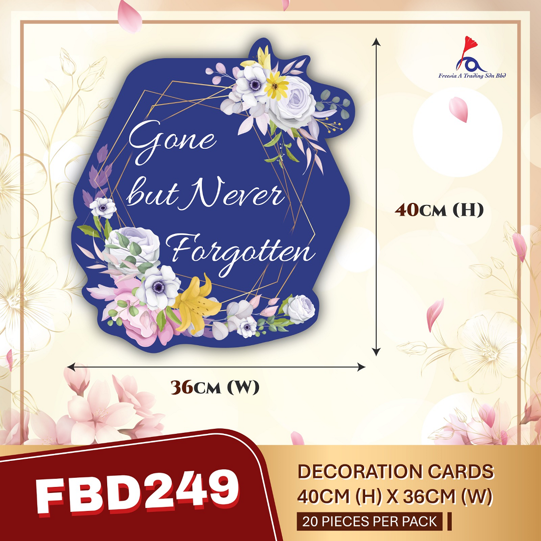 FREESIA Condolences Cards (L) - FBD249 Gone but Never Forgotten