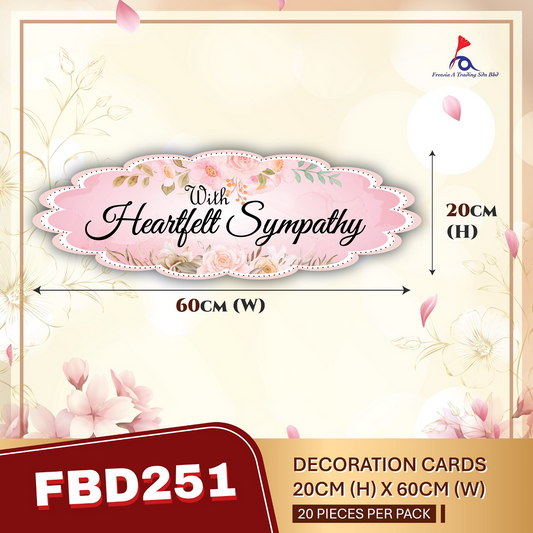 FREESIA Condolences Cards (L) - FBD251 With Heartfelt Sympathy