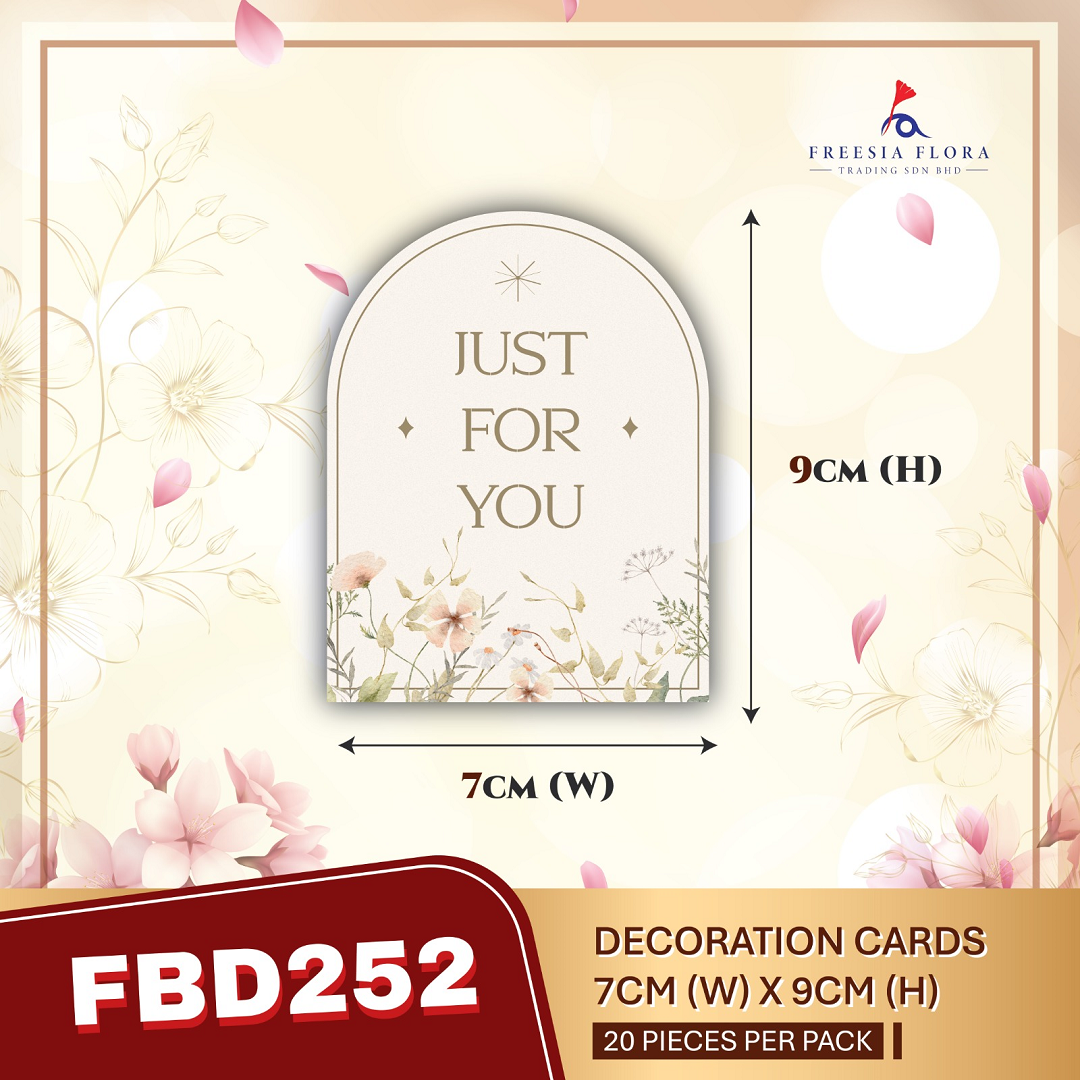 FREESIA Best Wishes Cards (XS) - FBD252 JUST FOR YOU (7 X 9cm)