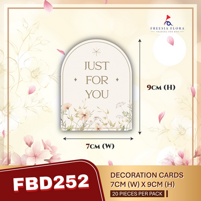 FREESIA Best Wishes Cards (XS) - FBD252 JUST FOR YOU (7 X 9cm)