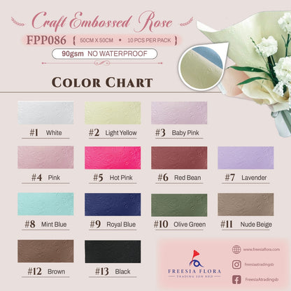 FPP086 Eco Craft Embossed Rose 90gsm
