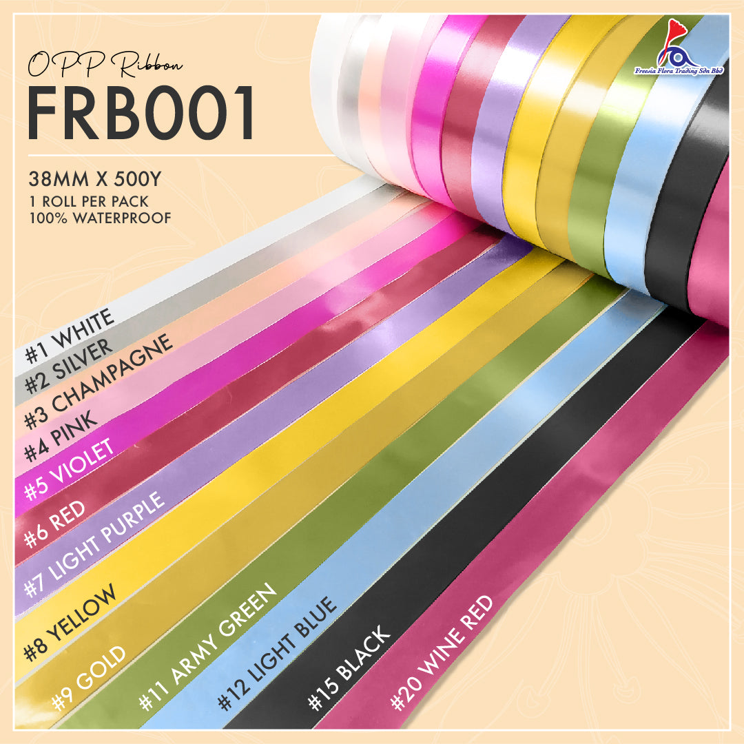 FRB001 OPP RIBBON (38MM X 500Y) - Freesia Flora