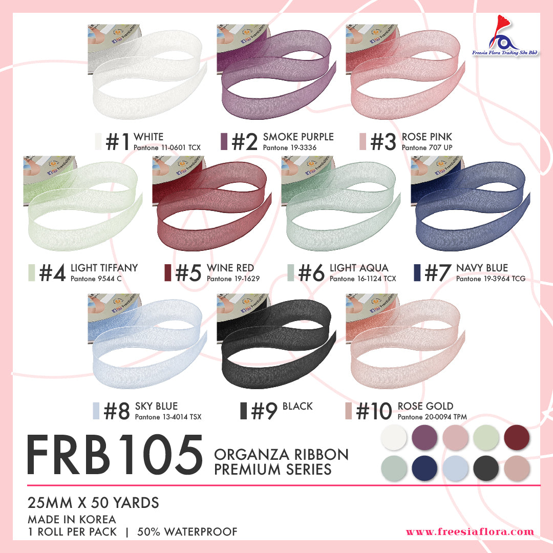 FRB105 Premium Organza Ribbon (25MM*50Y)