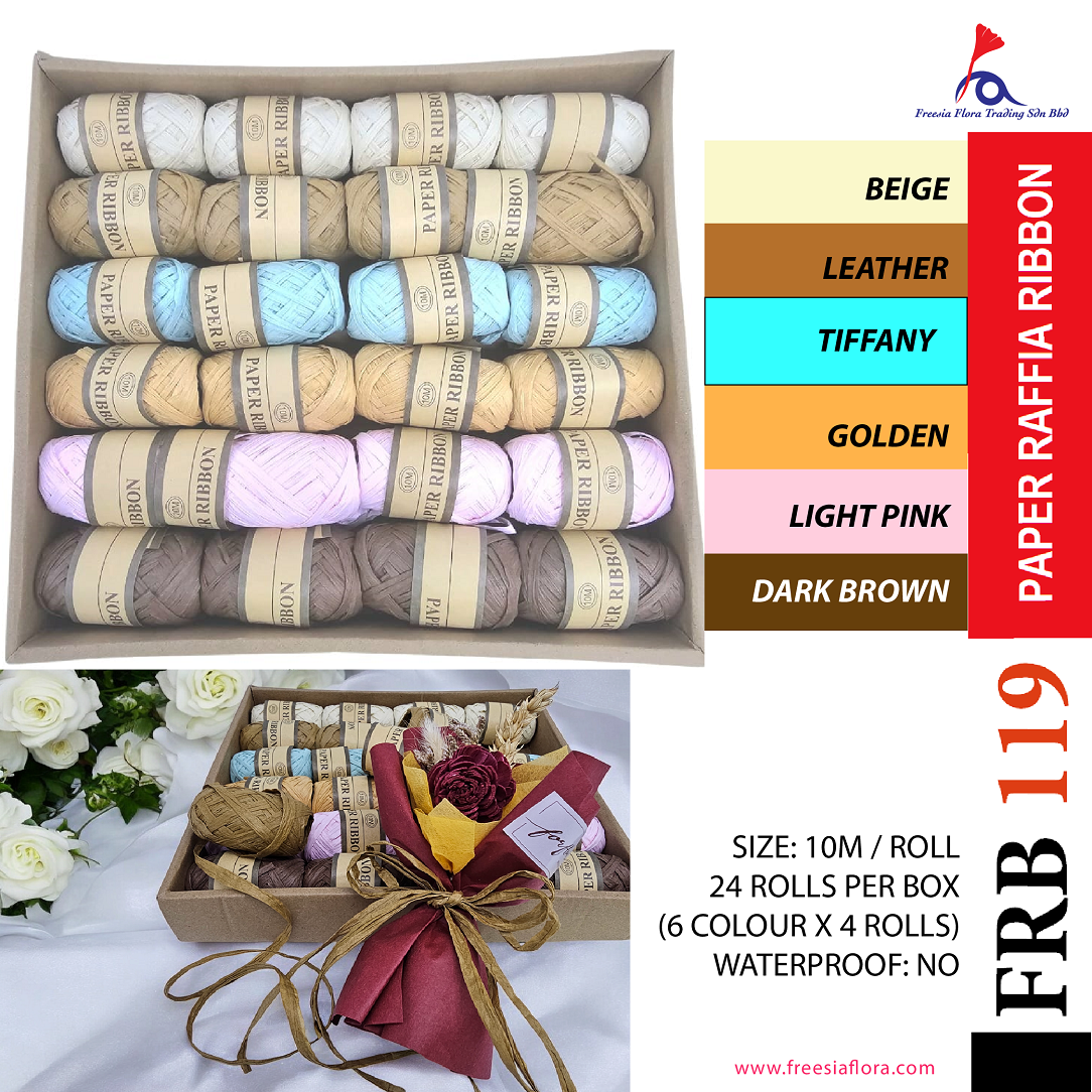 FRB119 Paper Raffia Ribbon (10m/roll) (24 rolls / Box)