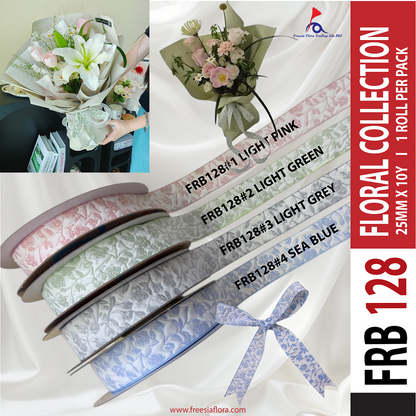 FRB128 Floral Collection Fabric Ribbon (25MM*10Y)